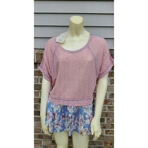 Hyku Blouse Medium Womans NWT Floral Crew Work Casual Coquette Cottage Core